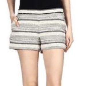 Thakoon Addition blue & cream fringe tweed shorts